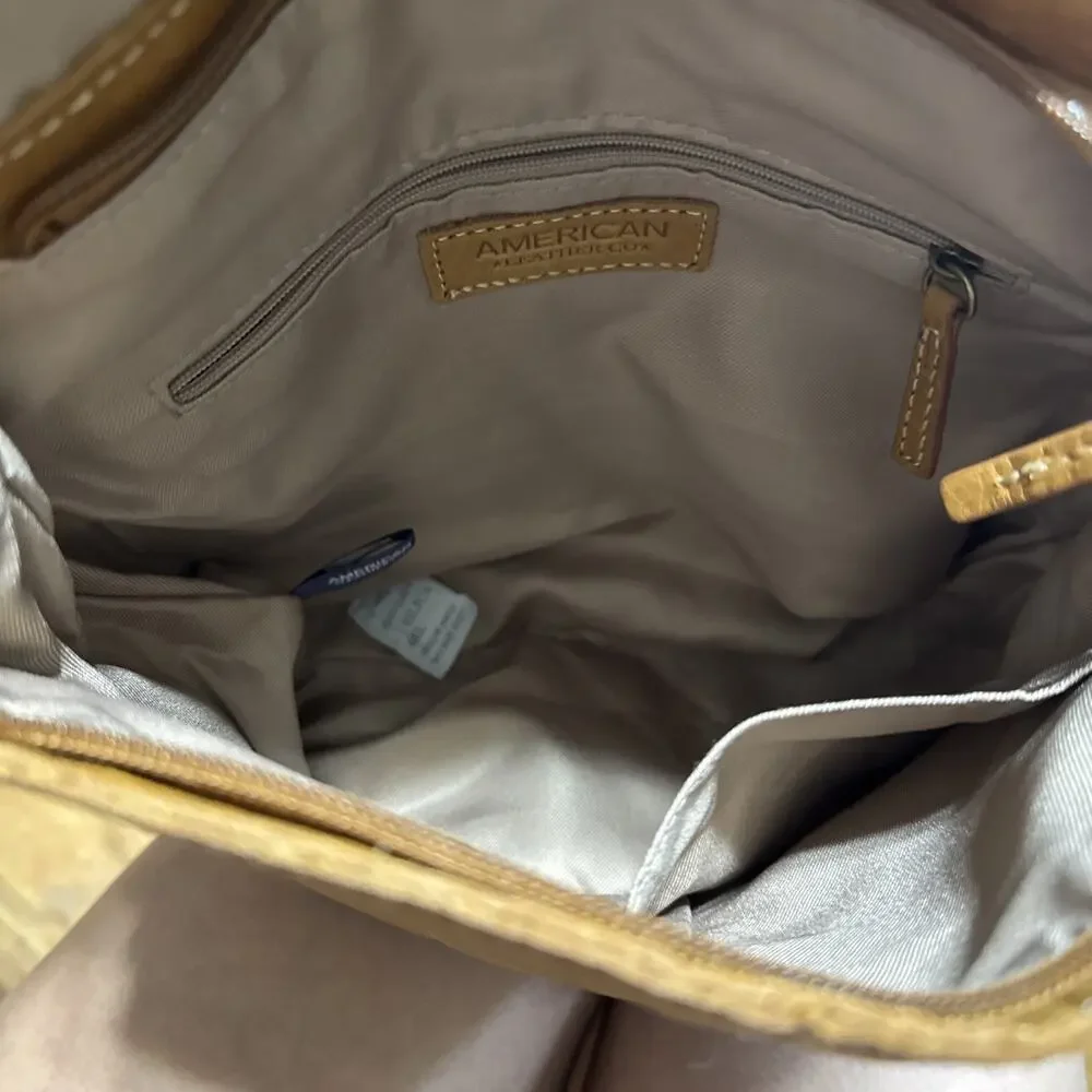 American Leather Co. Liberty Backpack Bag Purse Tan pebbled Adjustable Straps